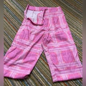 Plaid silk cargo pink pants worn only a couple times